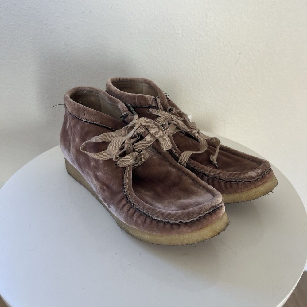 Ulla Johnson Dusty Pink Velvet Wallabee Flats